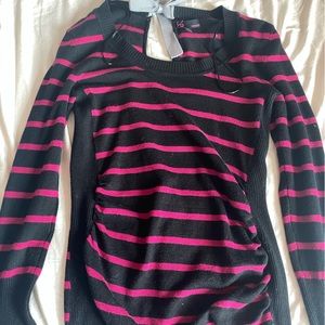 hot pink Striped Sweater